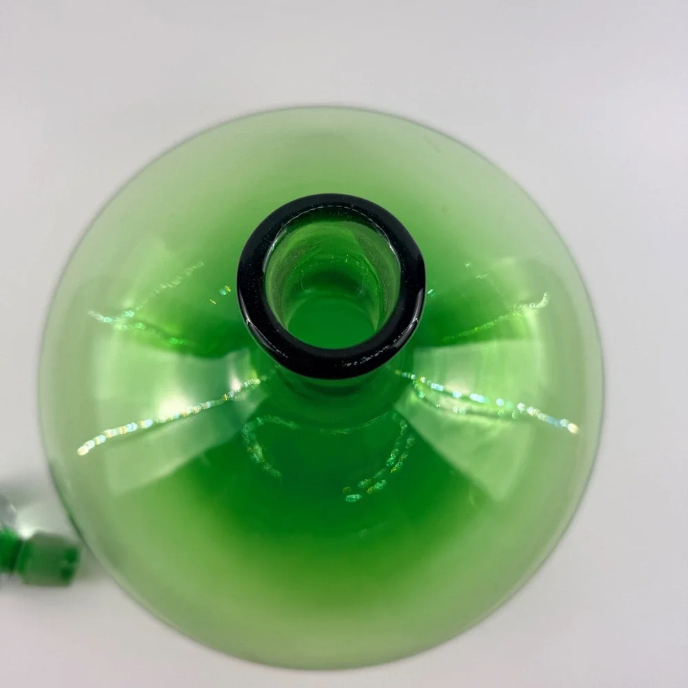Blenko‎ 6716 Joel Myers Olive Green Decanter Air Twist Stopper MCM